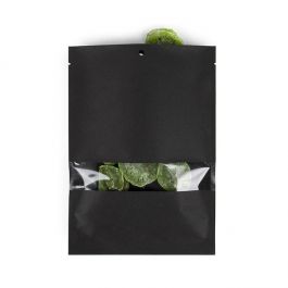 Sachet kraft noir écologique 15,2x22,9 cm Scellable avec fenêtre (100 pièces) [KHS69BKW]