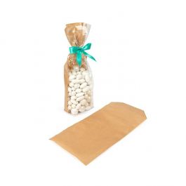 Sacs Kraft à fond plat avec insertion de papier à l'arrière 8.9x5.7x30.5 cm (100 Pieces) [FGKB16]