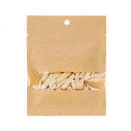 Sachet Kraft compostable et Thermoscellable ouvert avec fenêtre 85 x 105 mm (100 Pieces) [KHS34W]