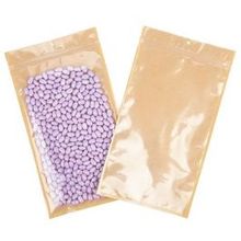 Sachet zip avec trou de suspension papier kraft avec face arrière transparente 178x305 mm - 100 pièces
