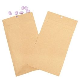 Sachet zip en Kraft & Plastique, 102x165mm - 100 pcs