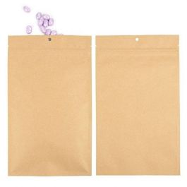 Sachet zip en Kraft & Plastique, 152x235mm - 100 pcs