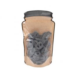 Pochette à fermeture éclair Mason Jar Kraft avec face transparente 152x79x254 mm - 100 pièces