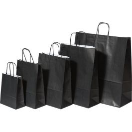 Sac en papier Noir, 240+120x310mm - 50 pcs