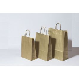 Sac en papier Or, 260+120x350mm - 50 pcs