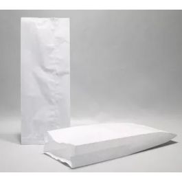 Sachet en papier Blanc en Cellulose avec soufflet, 110x40x210mm - 125 pcs