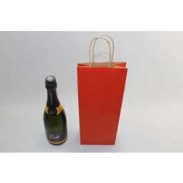 Sac à vin en papier Rouge foncé, 140x80x390mm - 50 pcs