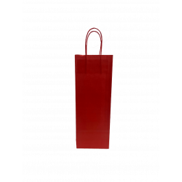 Sac à vin en papier Rouge, 140x80x390mm - 50 pcs