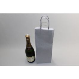Sac à vin en papier Argenté, 140x80x390mm - 50 pcs