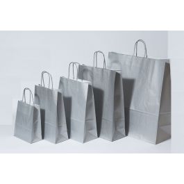 Sac en papier Argenté, 220+100x310mm - 50 pcs