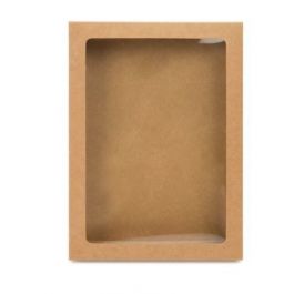 Boite en papier kraft à fenêtre avec feuille PET insérée 137 x 22 x 187 mm - 25 Pièces