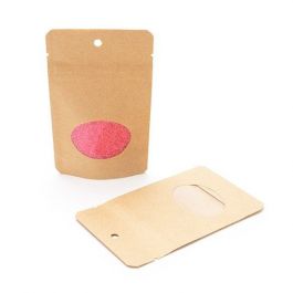Doypack en Kraft avec fenêtre ovale, 8x5x13cm | 28 gr - 100 pcs