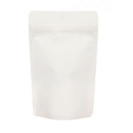 Doypack en papier Kraft blanc, 130x80x205 - 100 pcs