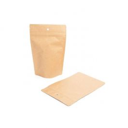 Doypack kraft, 13 x 8 x 20,5 cm (113 g) Trou Suspension Rond (100 pièces) [ZBGSK3H]